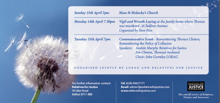 Events to remember to 20th anniversary of the murder of Theresa Clinton