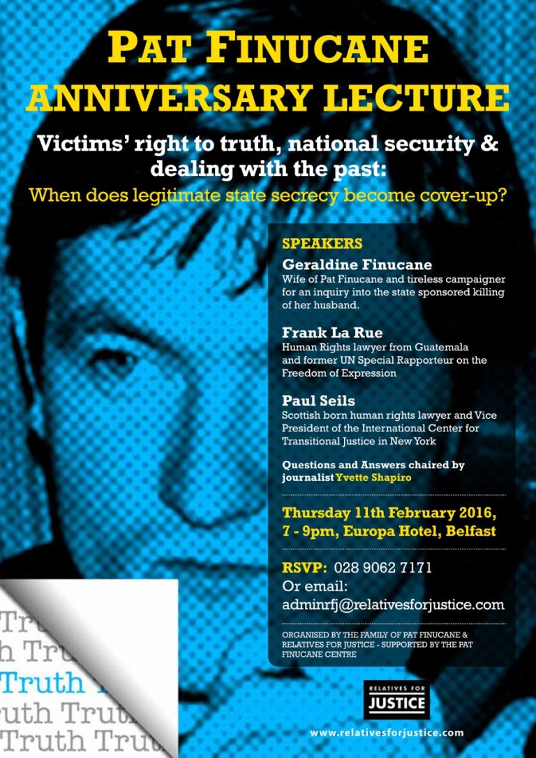 Pat Finucane Anniversary event
