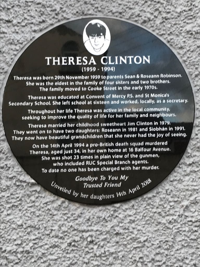 Theresa Clinton Memorial Plaque
