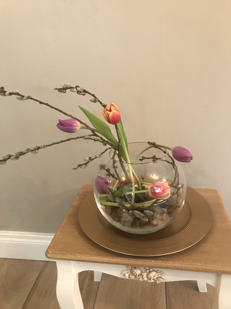 Caroline’s Fishbowl Flower Arrangement Spring 2020